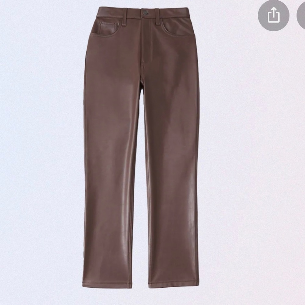 BNWT brown leather curve love Abercrombie pants
